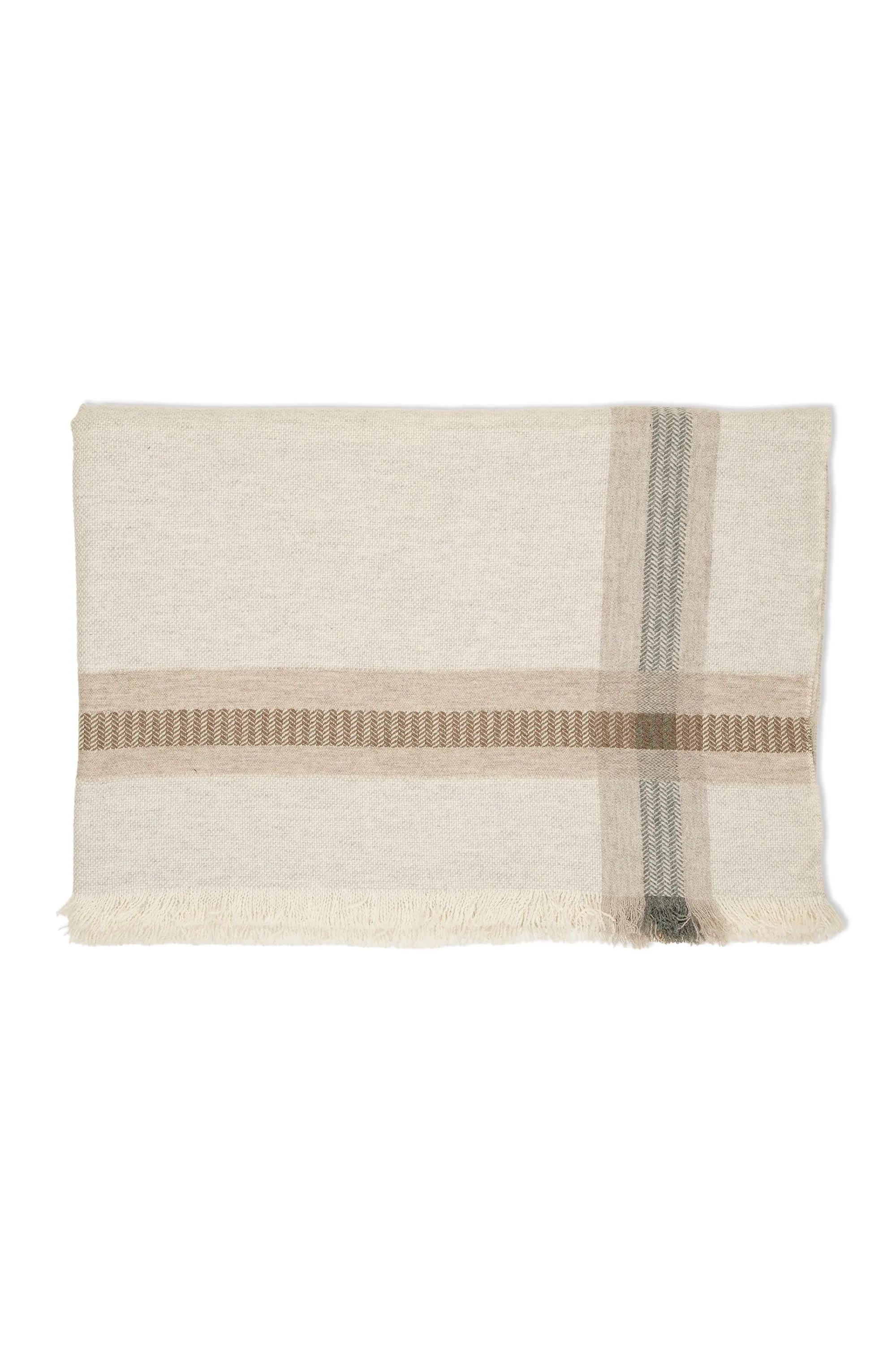 Andrea's Grey/Cream Plaid Resca Cashmere Throw