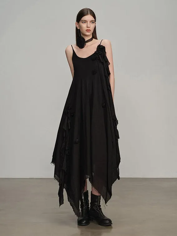 Asymmetry Slip Long Dress