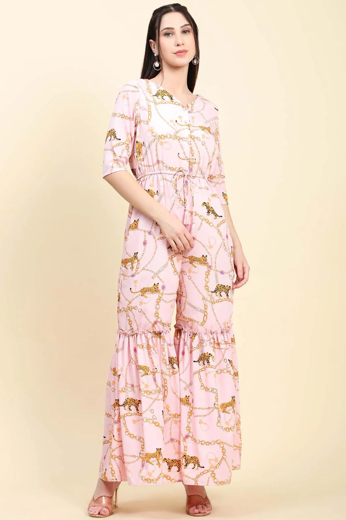 Baby Pink Crepe Jumpsuit