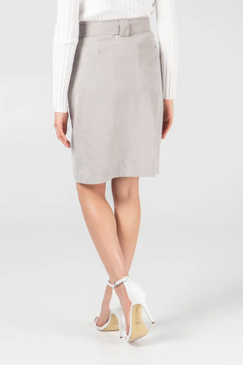 Babycord Button Front Skirt