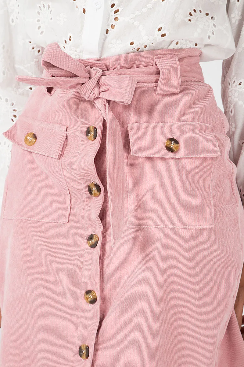 Babycord Button Front Skirt