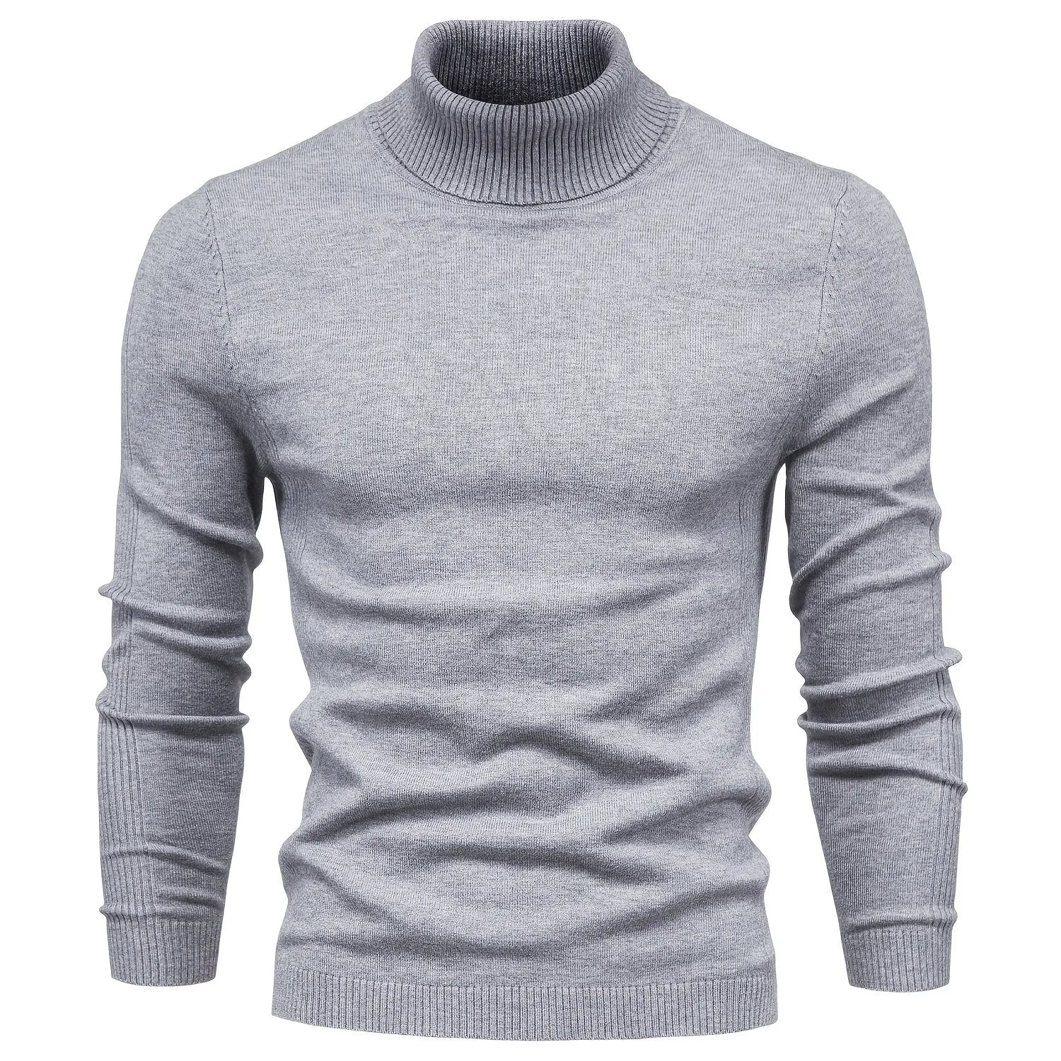 Best Sellers Autumn Winter Pullover Men O-neck Solid Turtleneck Sweaters