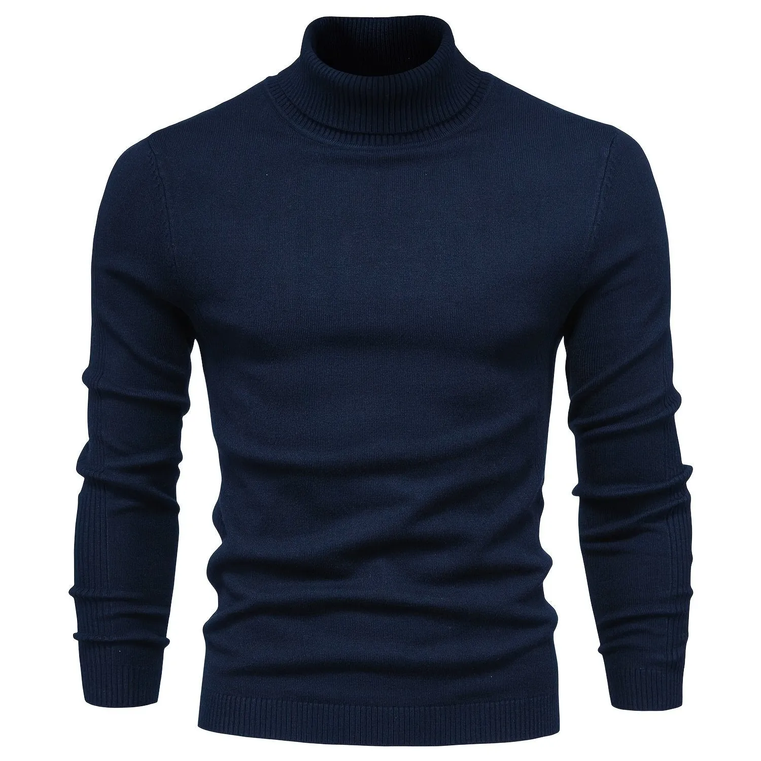 Best Sellers Autumn Winter Pullover Men O-neck Solid Turtleneck Sweaters