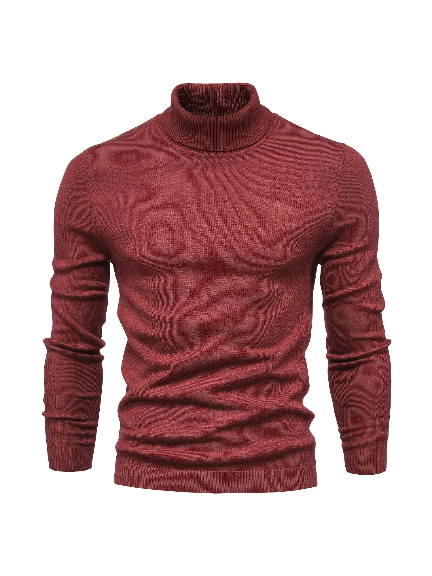 Best Sellers Autumn Winter Pullover Men O-neck Solid Turtleneck Sweaters