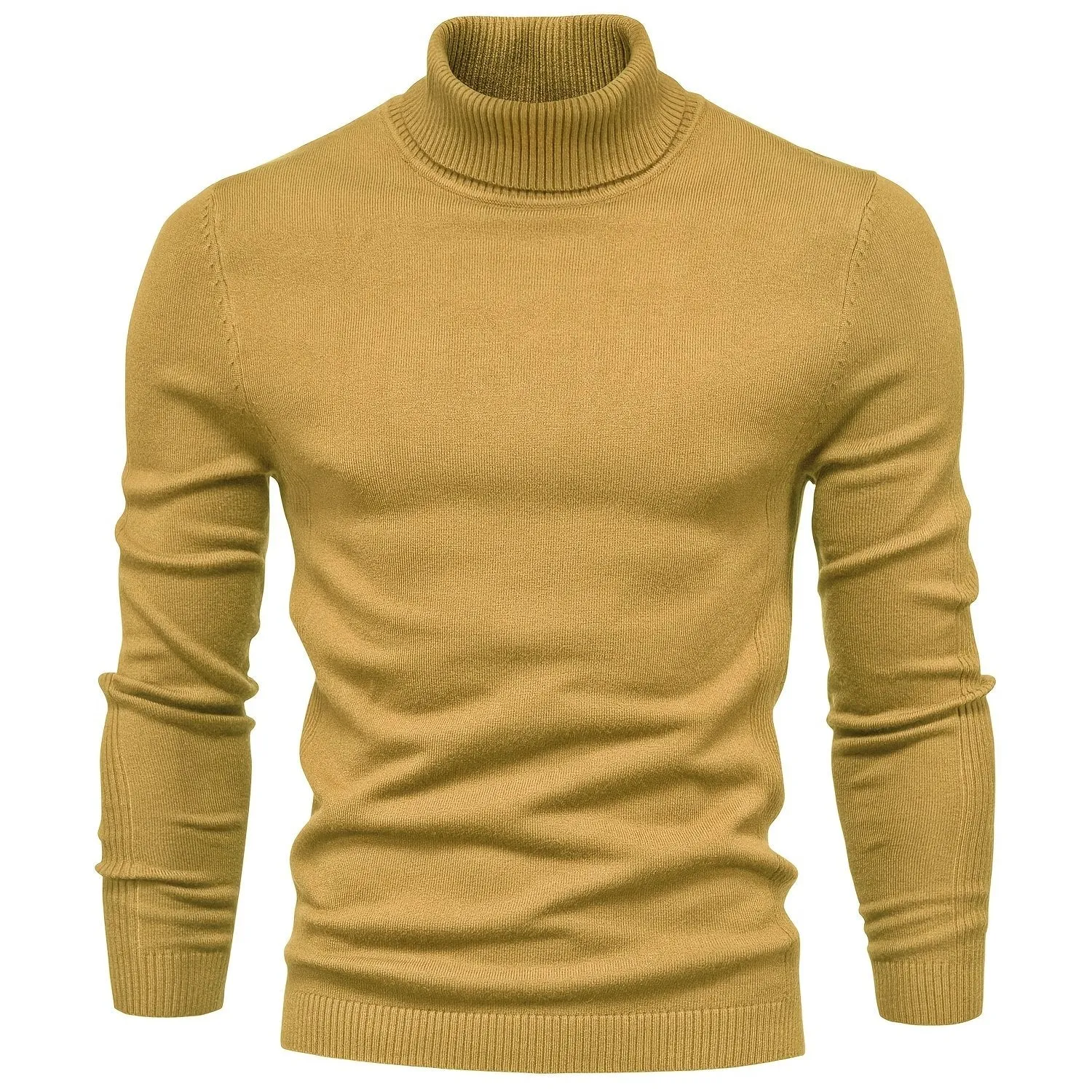 Best Sellers Autumn Winter Pullover Men O-neck Solid Turtleneck Sweaters