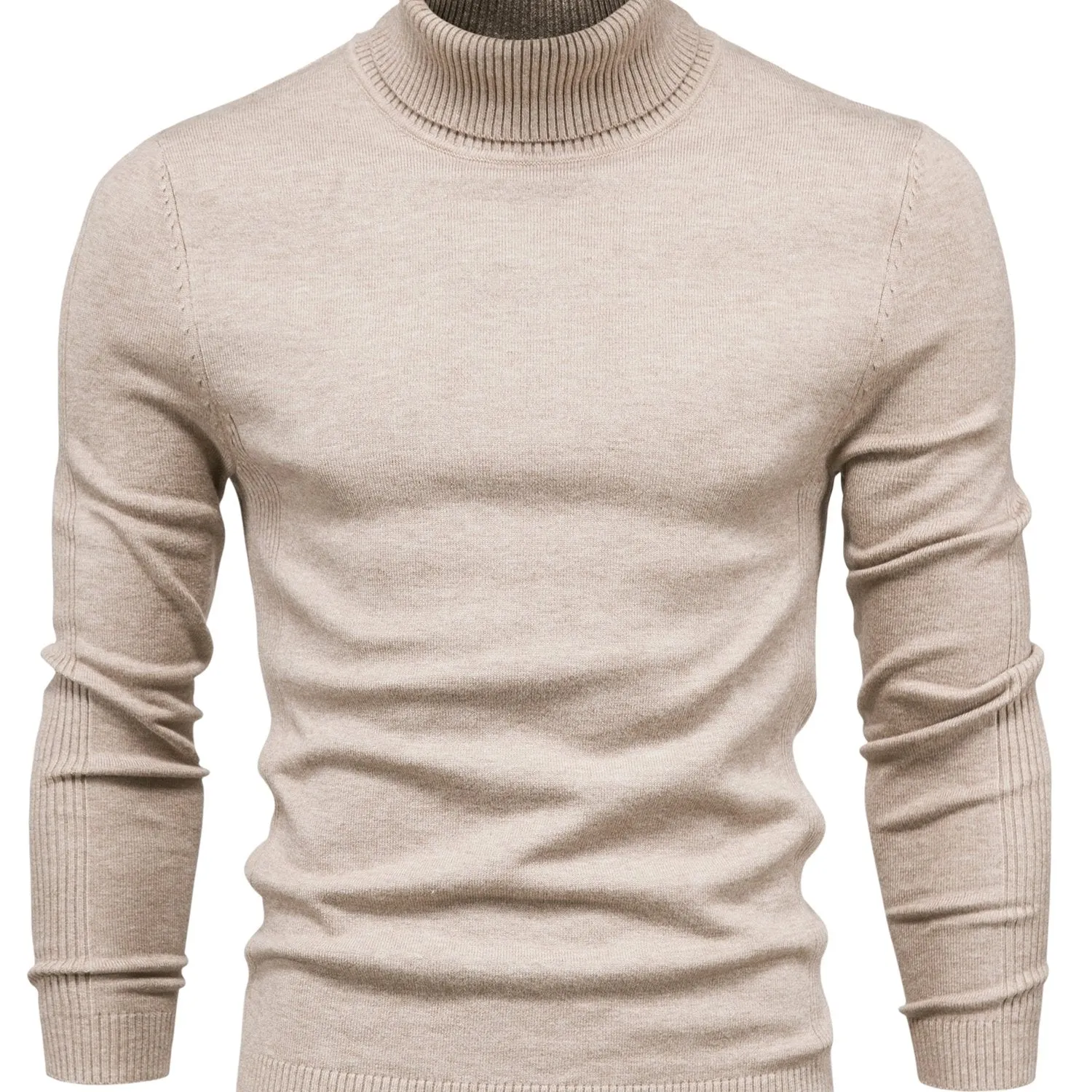 Best Sellers Autumn Winter Pullover Men O-neck Solid Turtleneck Sweaters