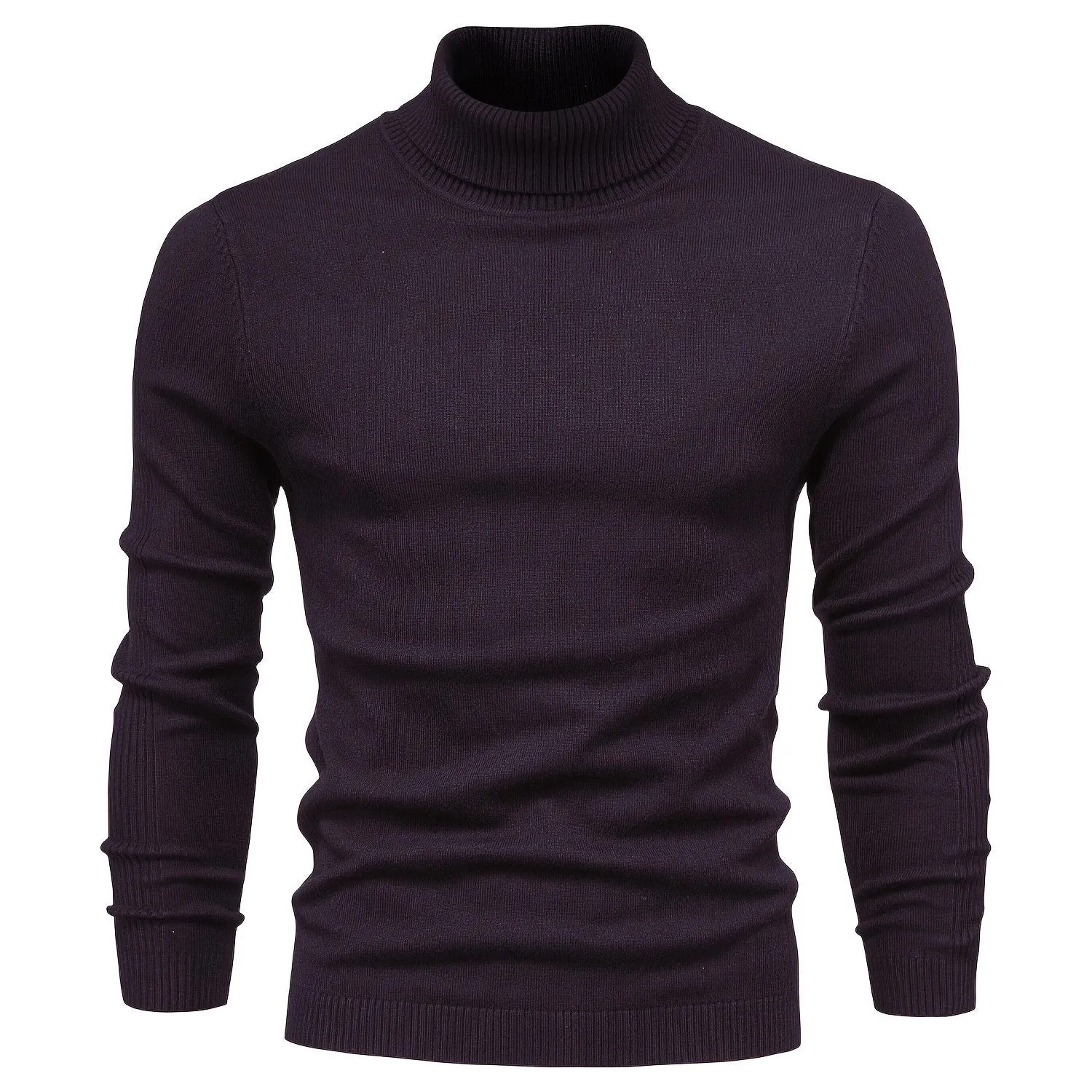 Best Sellers Autumn Winter Pullover Men O-neck Solid Turtleneck Sweaters