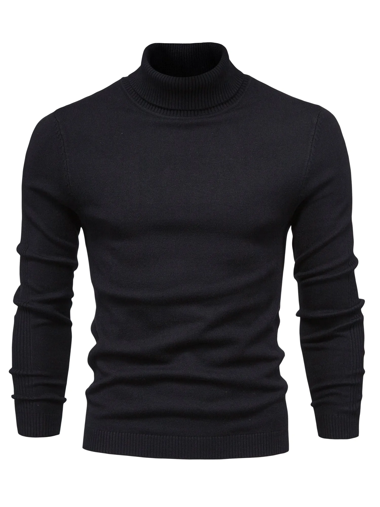 Best Sellers Autumn Winter Pullover Men O-neck Solid Turtleneck Sweaters