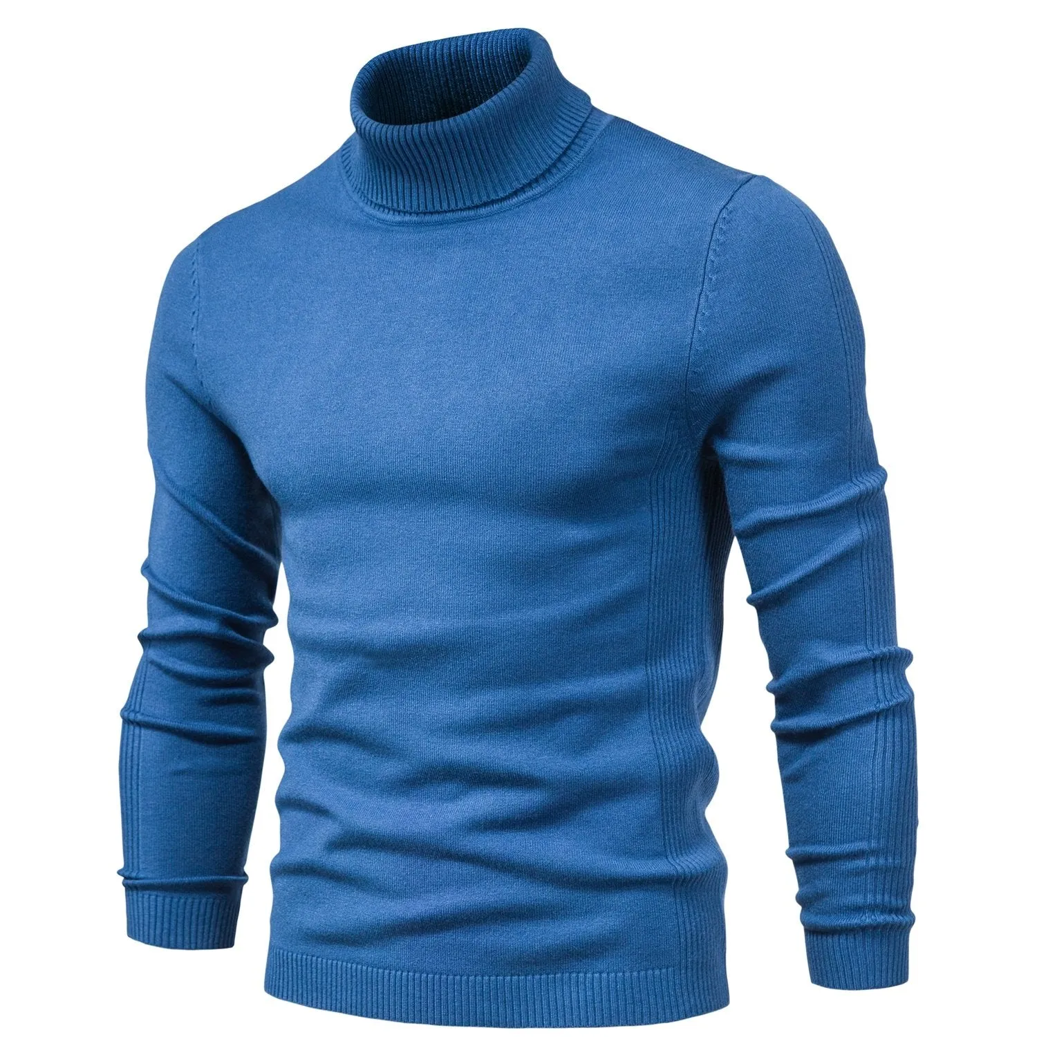 Best Sellers Autumn Winter Pullover Men O-neck Solid Turtleneck Sweaters