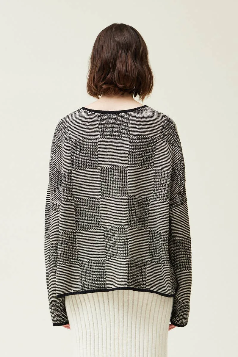 Black Checkered Sweater
