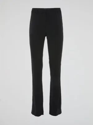 Black High-Waist Flared Pants