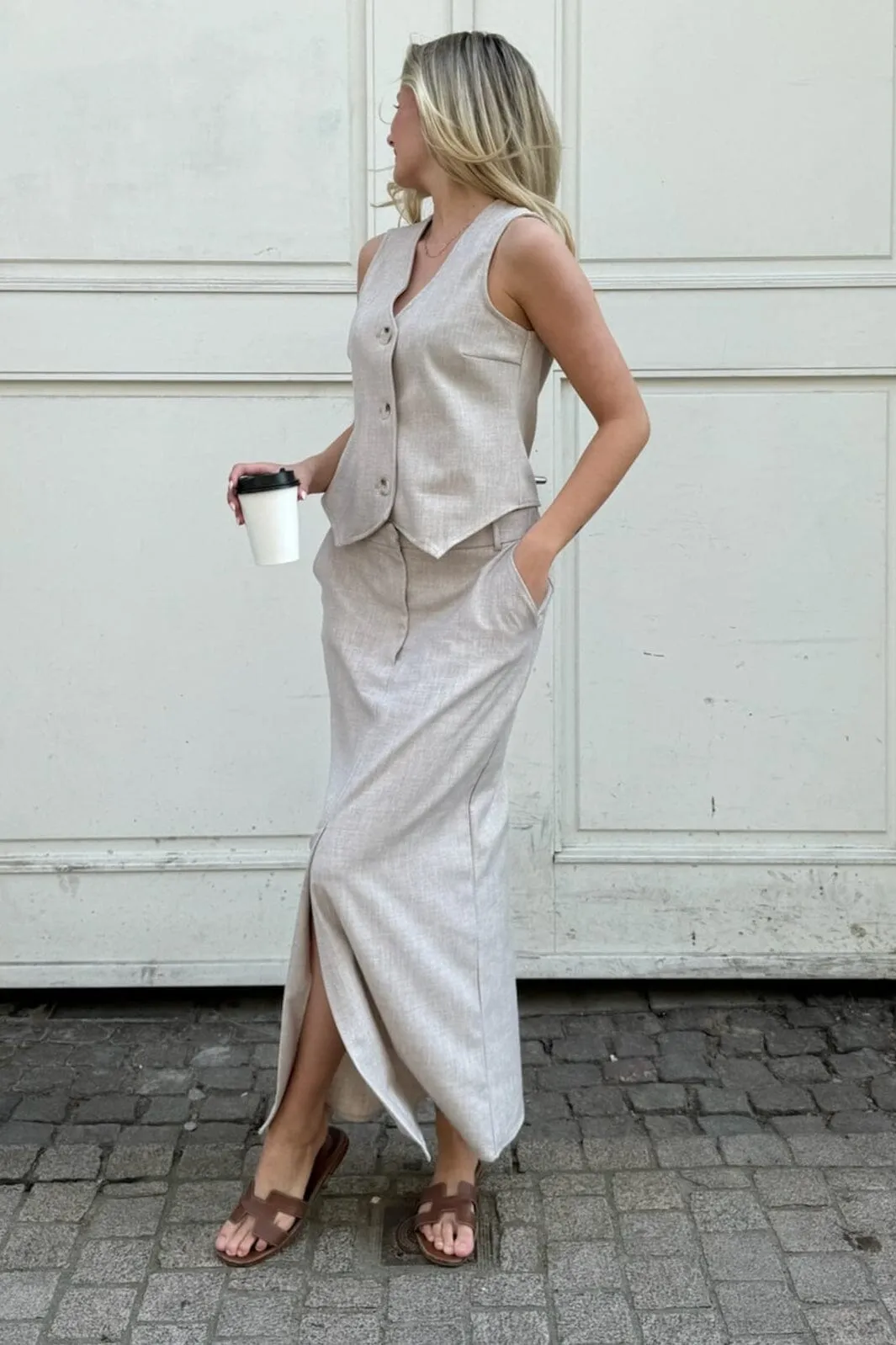 BYIC - Celinaic Long Skirt - beige Beige