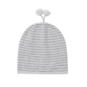 Cashmere beanie stripy blue *