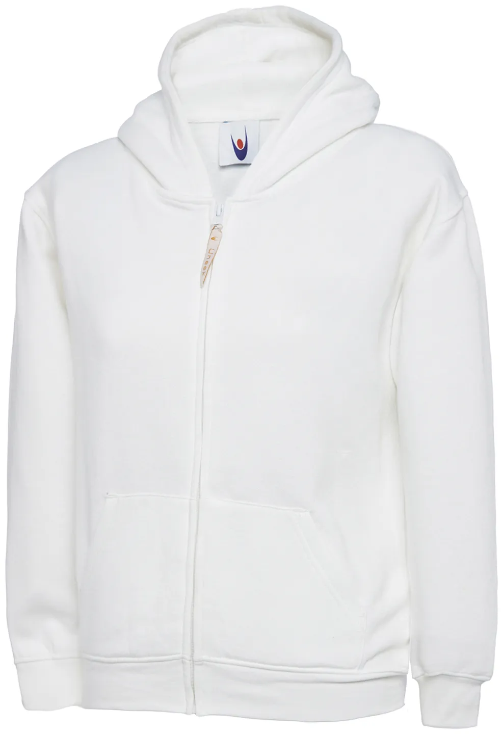 Childrens Classic Full Zip Hooded Sweatshirt | White
