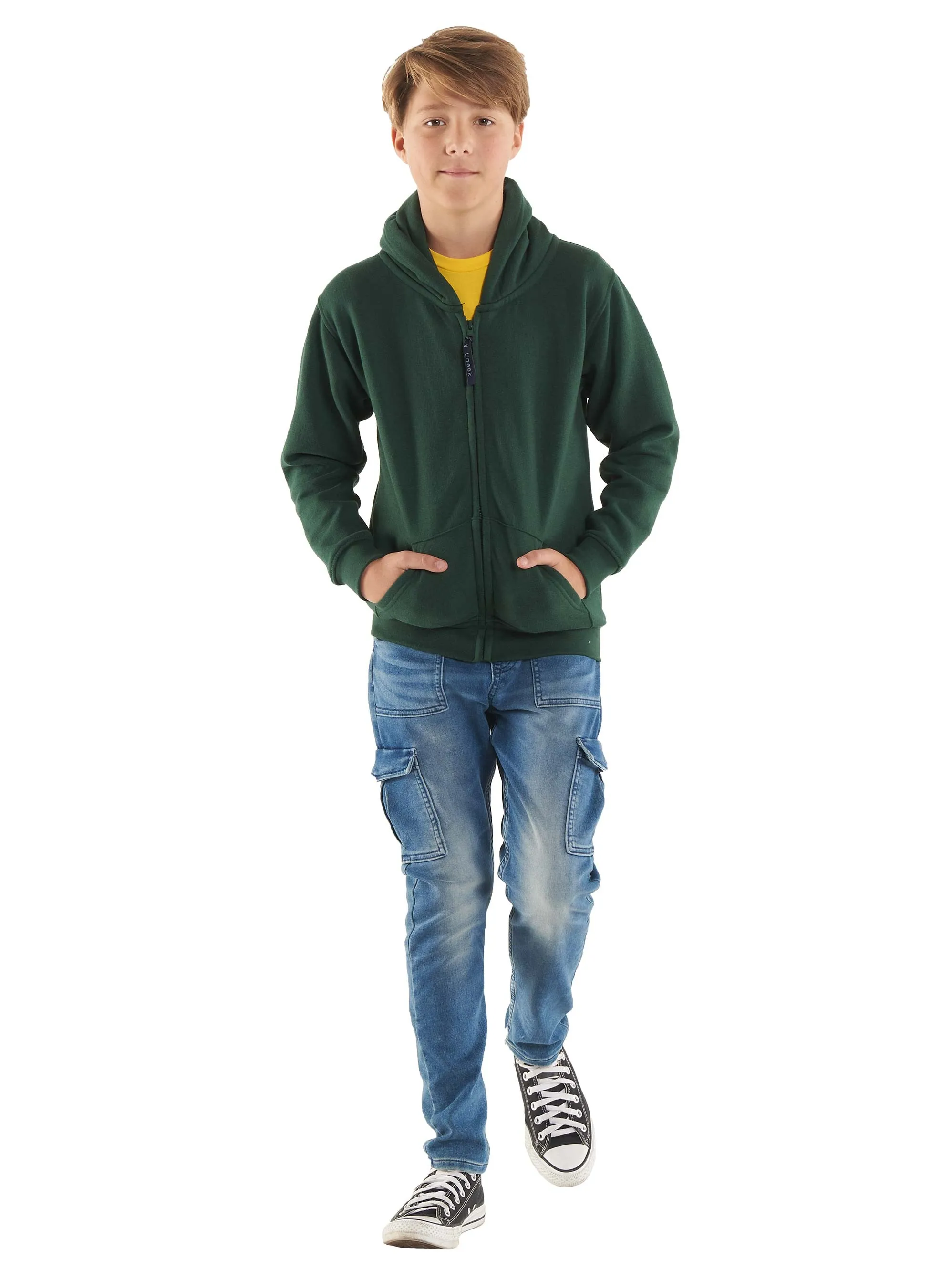 Childrens Classic Full Zip Hooded Sweatshirt | White