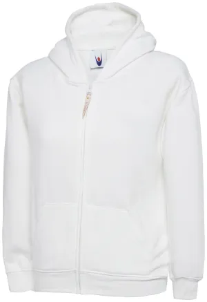 Childrens Classic Full Zip Hooded Sweatshirt | White