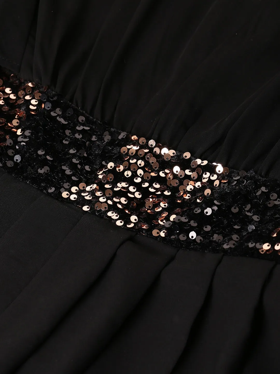 Cottinfab Black Dhoti Jumpsuit with Embellished Detail