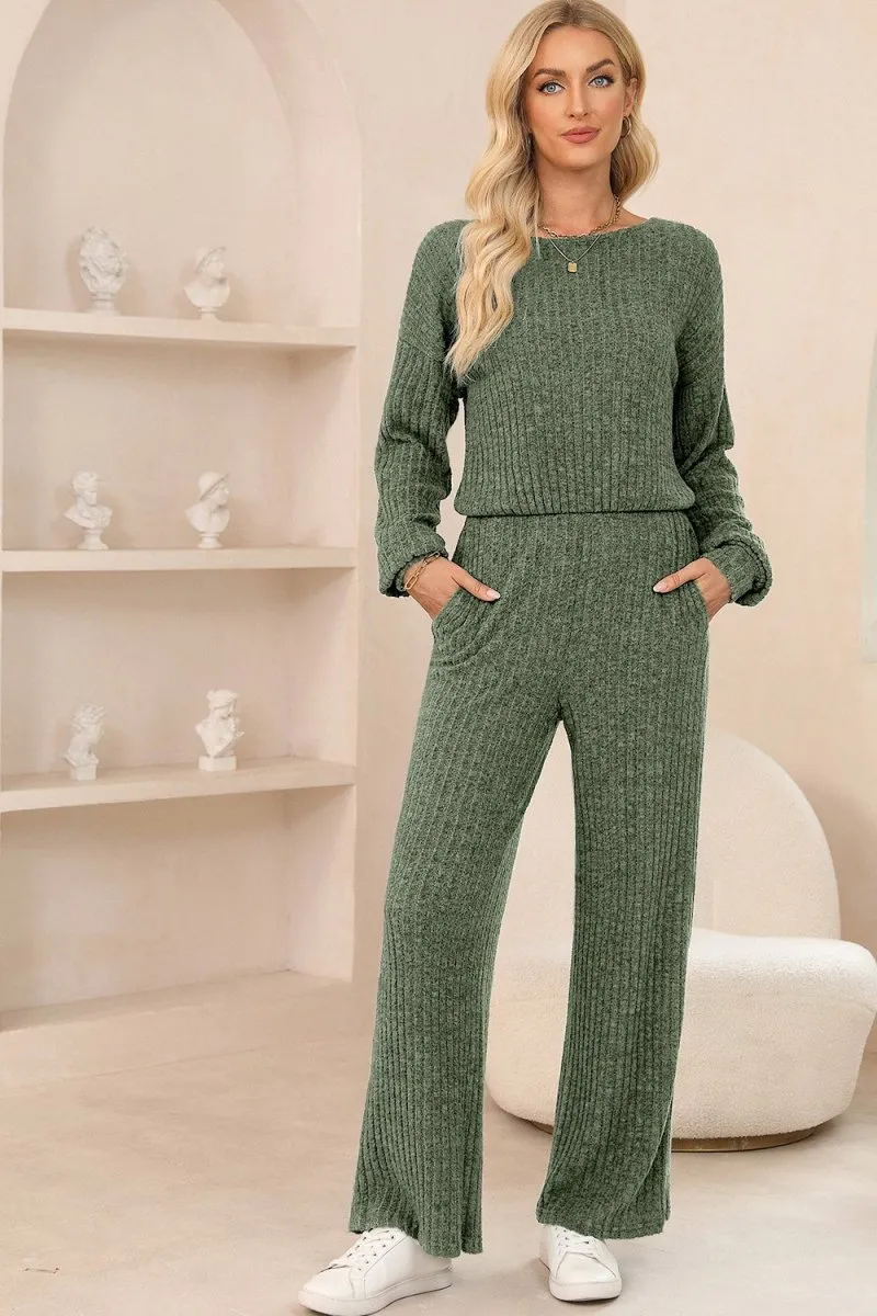 Cozy Retreat Ribbed Jumpsuit for Women