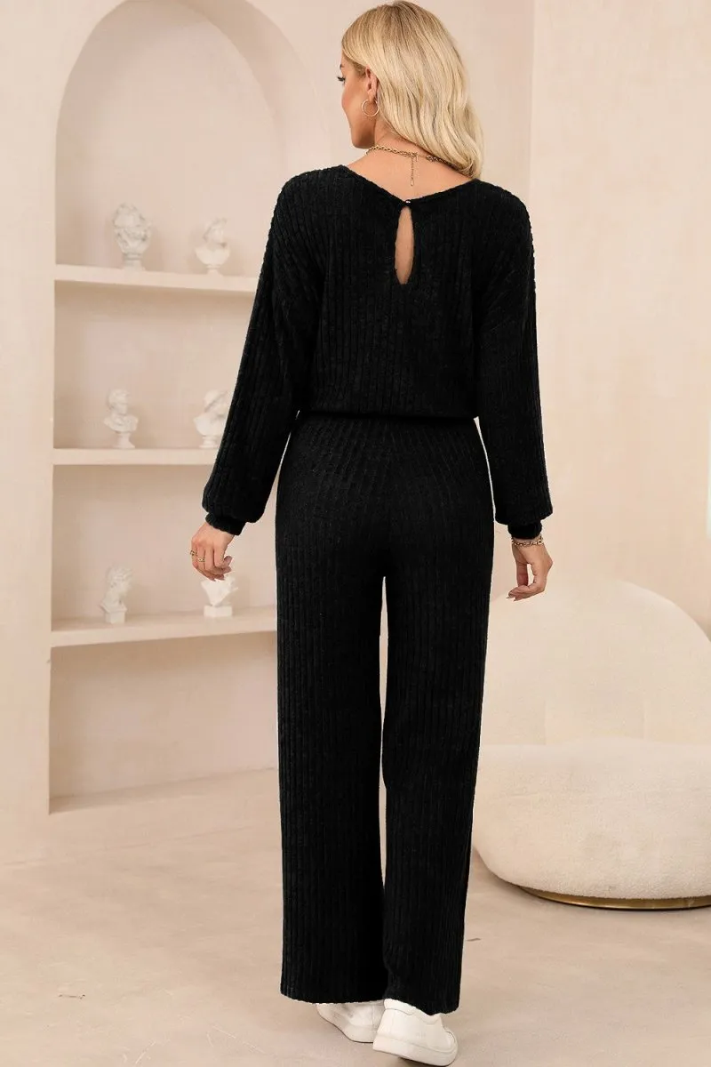 Cozy Retreat Ribbed Jumpsuit for Women