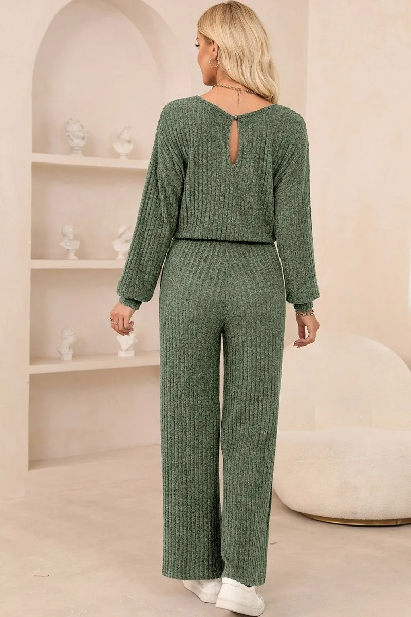 Cozy Retreat Ribbed Jumpsuit for Women