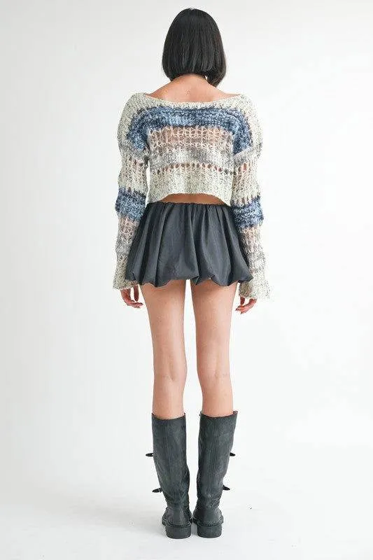 Emory Park Loose Knitted Crop Sweater