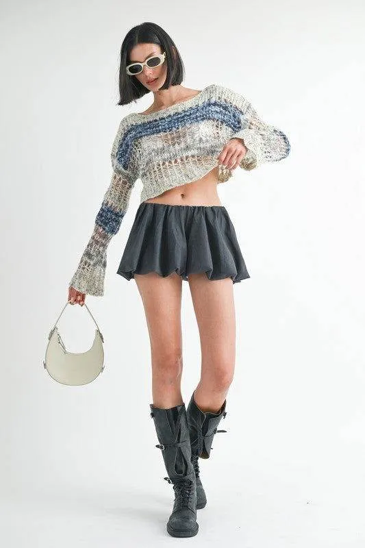 Emory Park Loose Knitted Crop Sweater