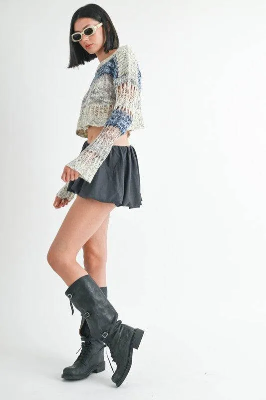 Emory Park Loose Knitted Crop Sweater
