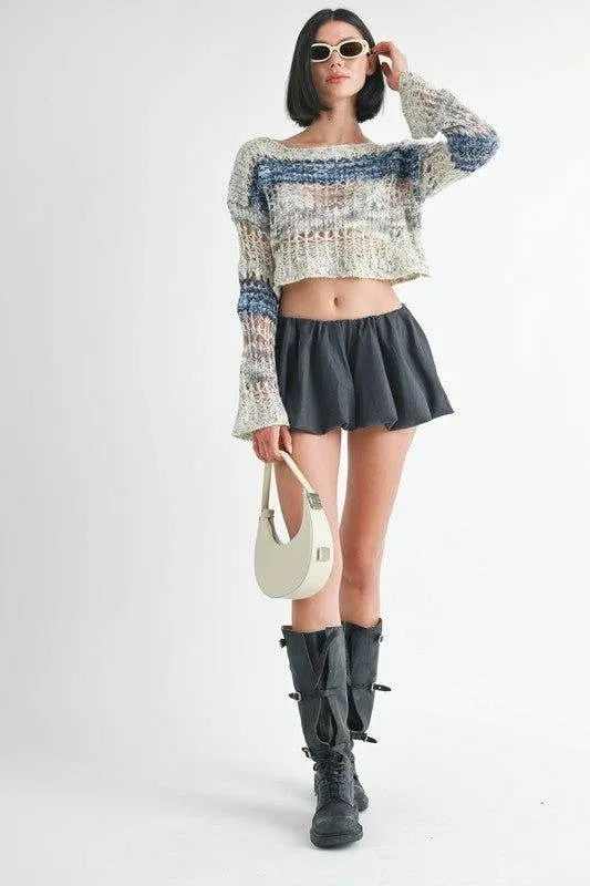 Emory Park Loose Knitted Crop Sweater