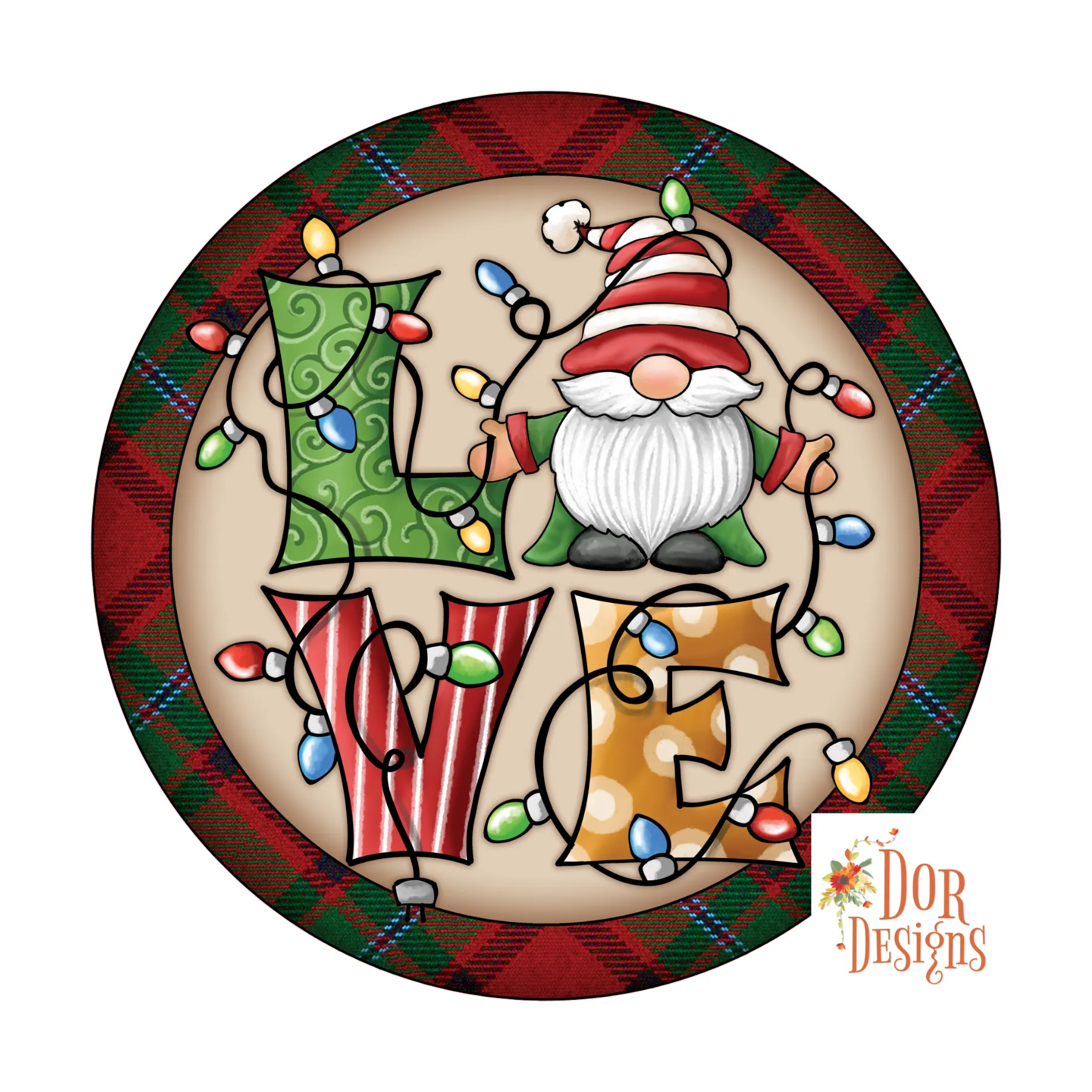 Gnome Sign, Wreath Sign, Wreath Supplies, Wreath Center, Christmas Lights