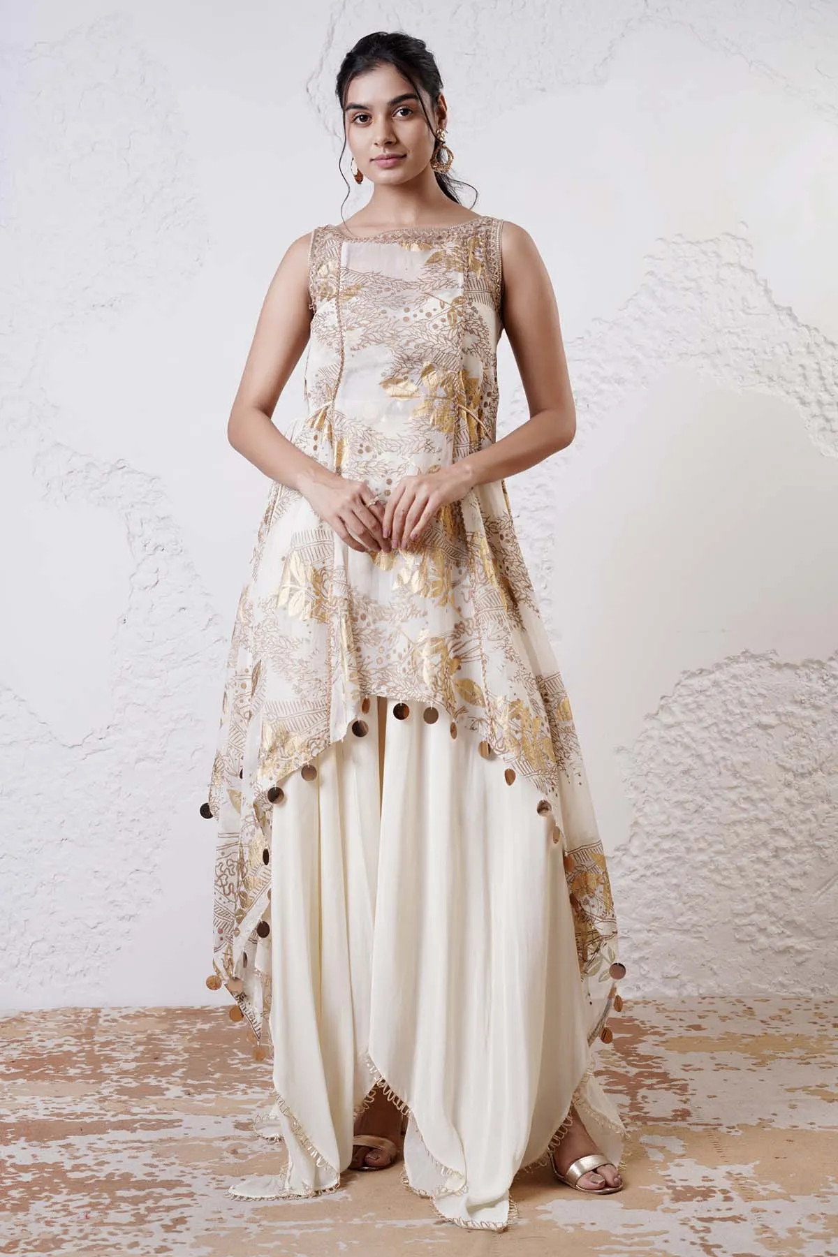 Ivory Asymmetrical Tunic Set