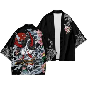Japanese Demon and Snake 3/4 Sleeve Kimono