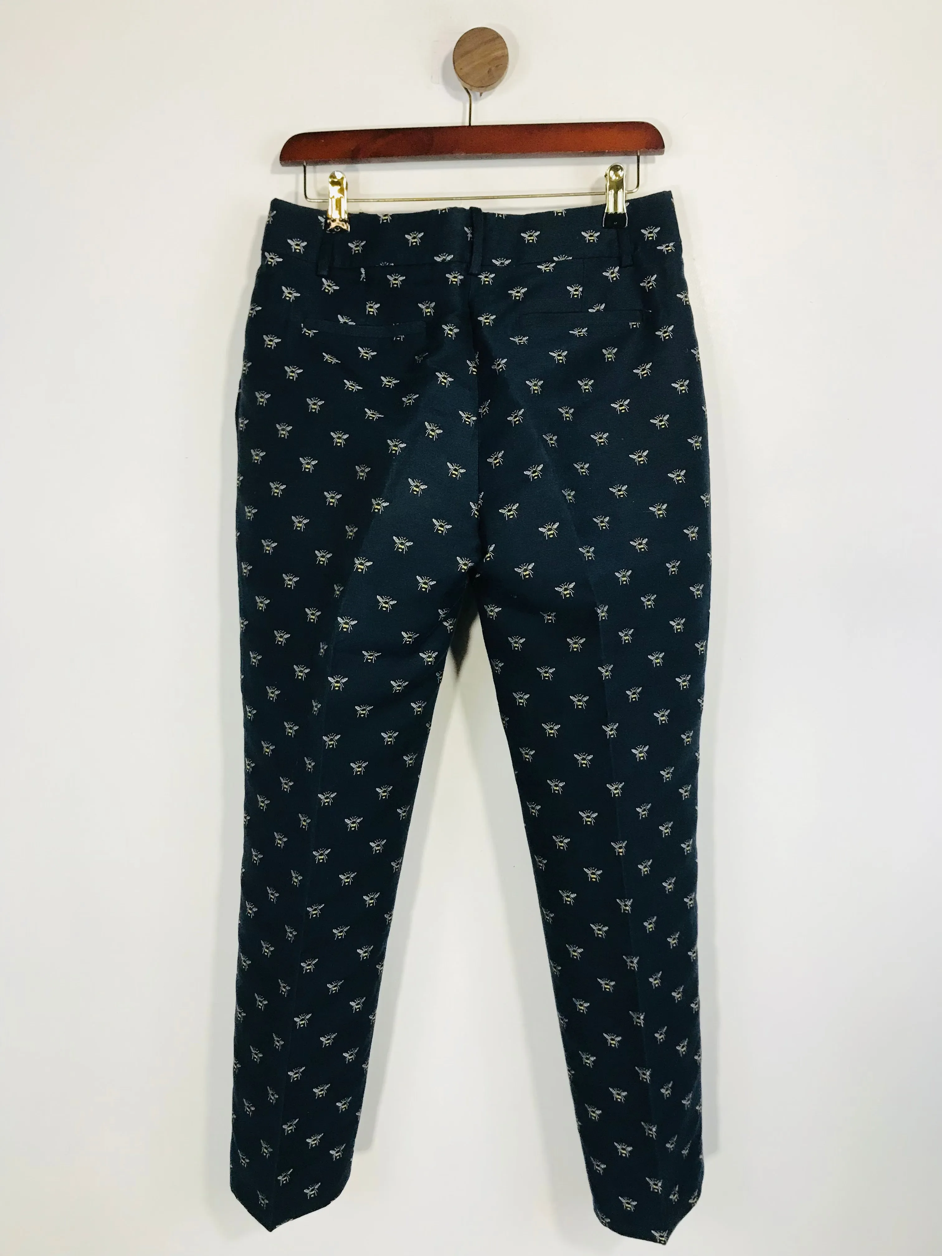 J.Crew Women's Bee Print Chinos Trousers | US4 UK8 | Blue