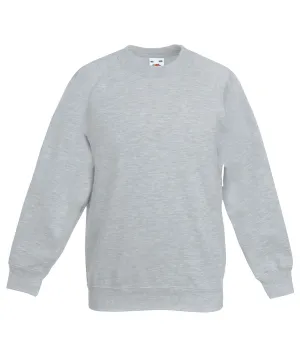 Kids classic raglan sweatshirt | Heather Grey