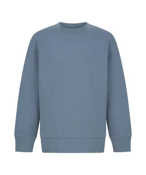 Kids sustainable fashion curved hem sweatshirt | Stone Blue