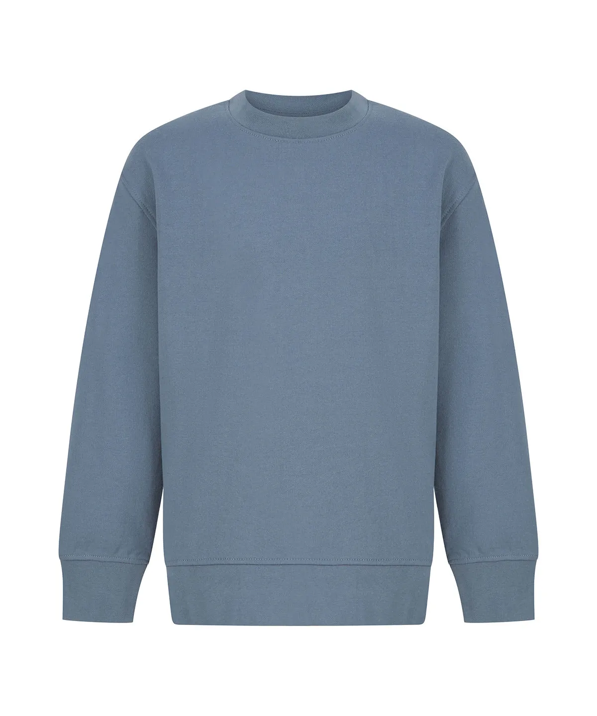 Kids sustainable fashion curved hem sweatshirt | Stone Blue