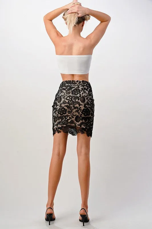 Lace Midi Mini Skirt