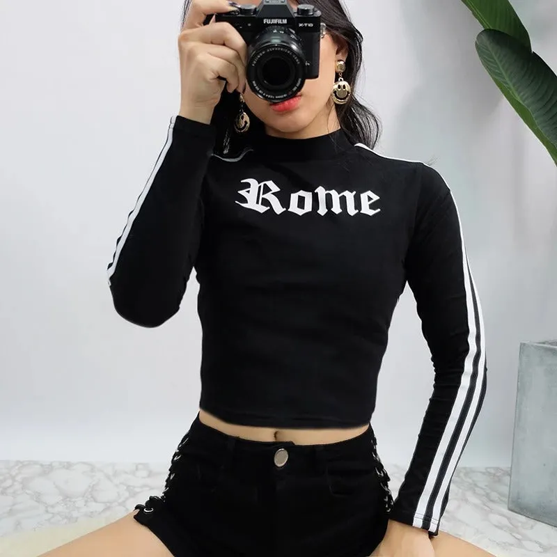 Letter printed long sleeve sweater
