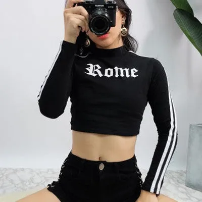 Letter printed long sleeve sweater