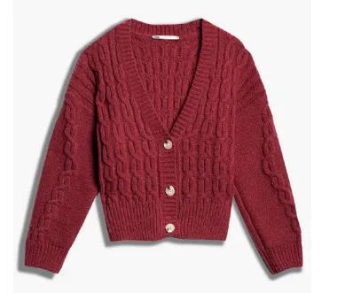 Lois Buttoned Cable Knit Cardigan Sweater