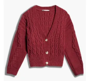 Lois Buttoned Cable Knit Cardigan Sweater
