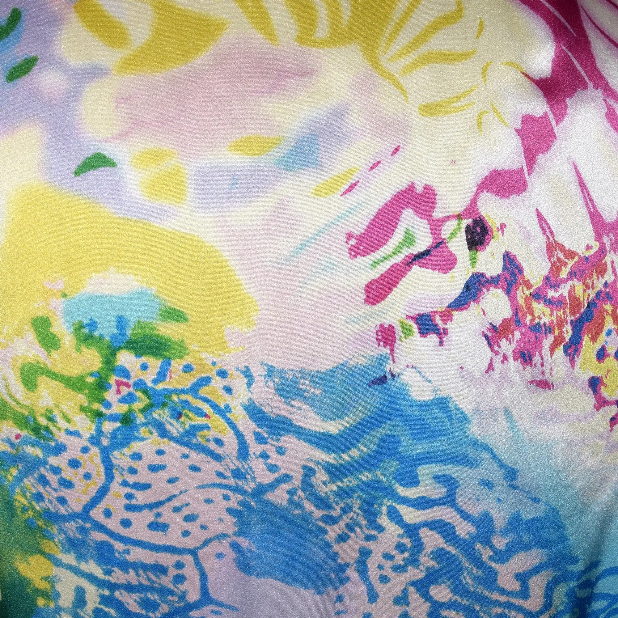 Luxurious Sea Coral, Blue Citrine Silk Kimono Jacket