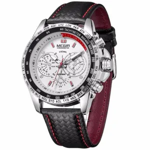 Luxury Quartz Men Watch Fashion Casual Black PU Strap Clock Men Big Dial