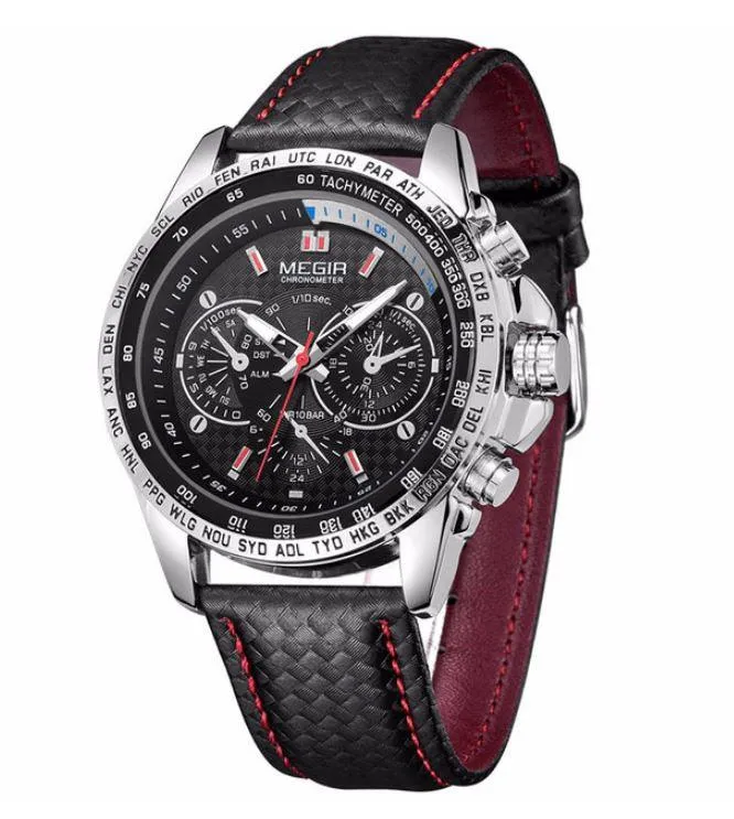 Luxury Quartz Men Watch Fashion Casual Black PU Strap Clock Men Big Dial