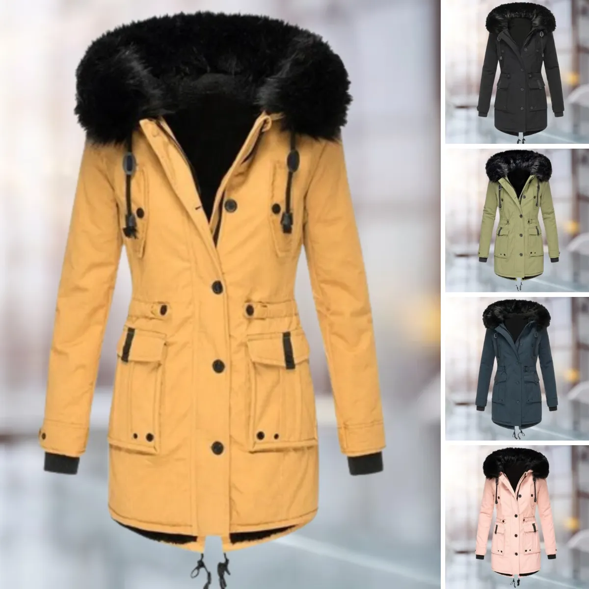 Margiela Maris Parka | Waterdichte fleece gevoerde winterjas met capuchon voor dames