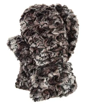 Men's Mittens - Luxury Faux Fur in Calico