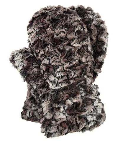Men's Mittens - Luxury Faux Fur in Calico
