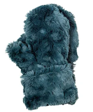 Men's Mittens - Luxury Faux Fur in Peacock Pond