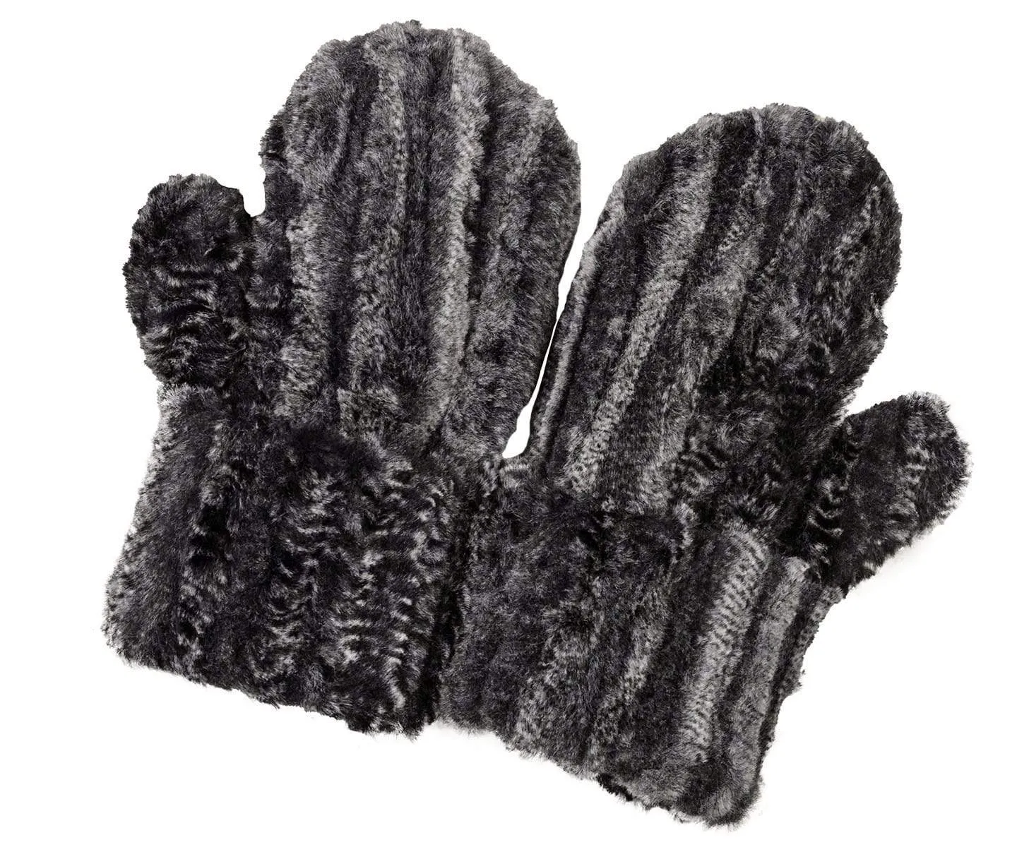 Men's Mittens - Luxury Faux Fur in Rattle N Shake
