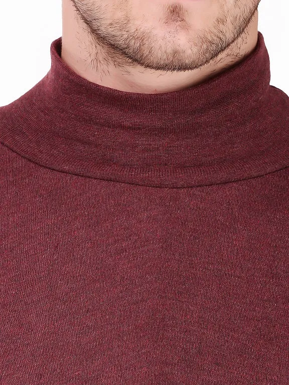 MEN'S SOLID HIGH NECK THERMAL WEAR TOP AND BOTTOM SET