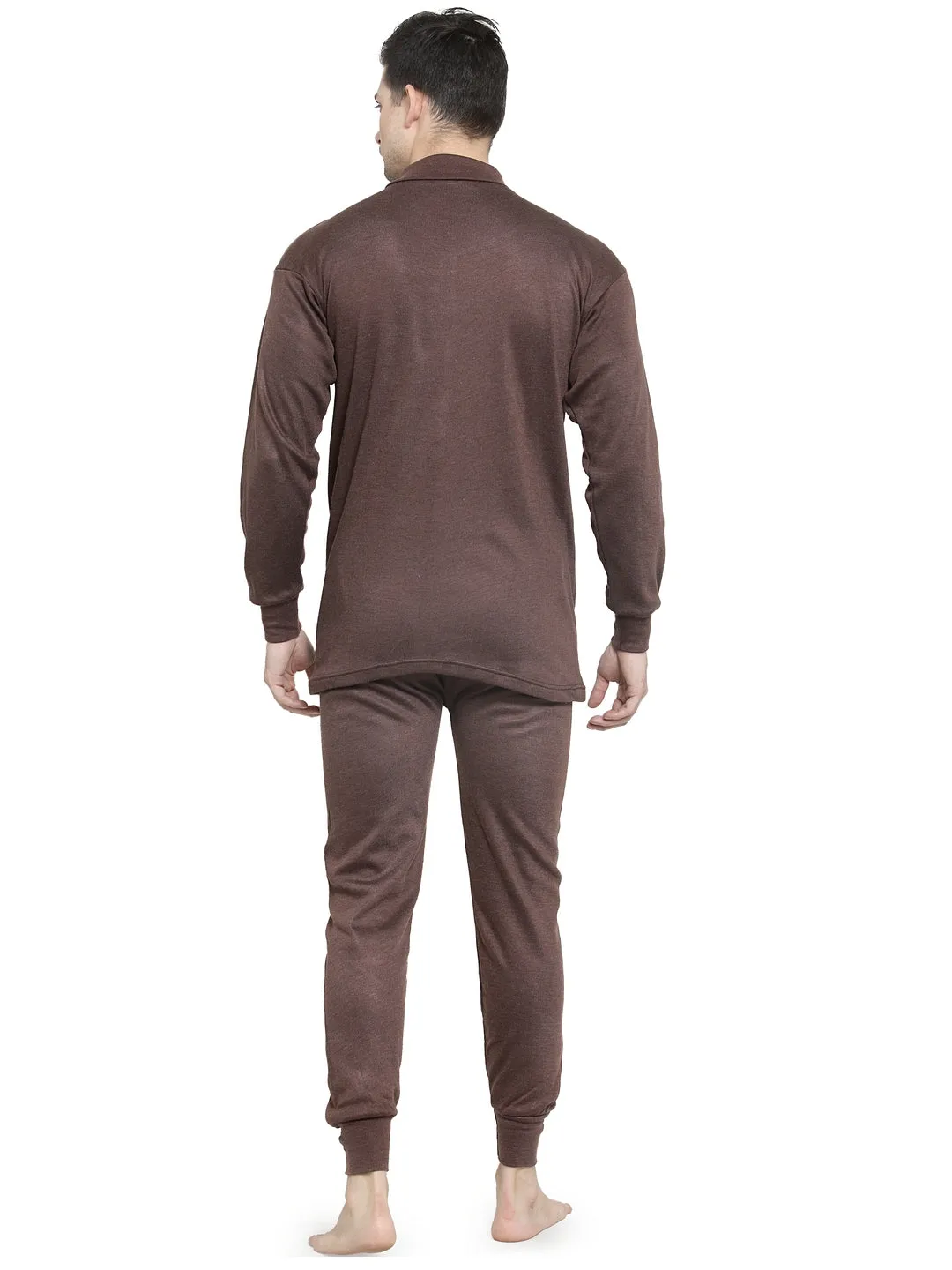 MEN'S SOLID HIGH NECK THERMAL WEAR TOP AND BOTTOM SET
